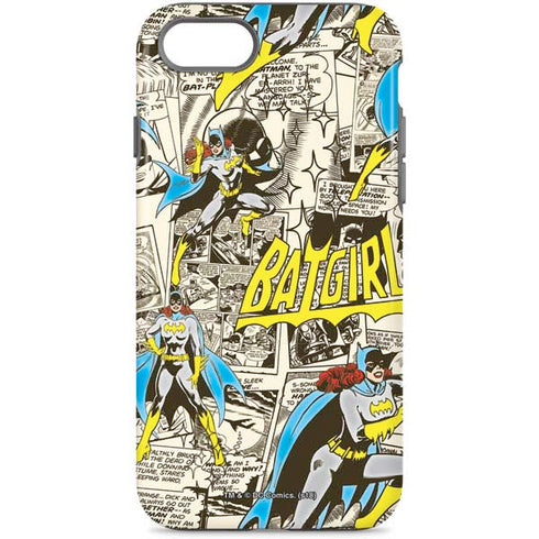 DC Comics Batman Batgirl Vintage Action pose pattern iPhone 8 Pro Case