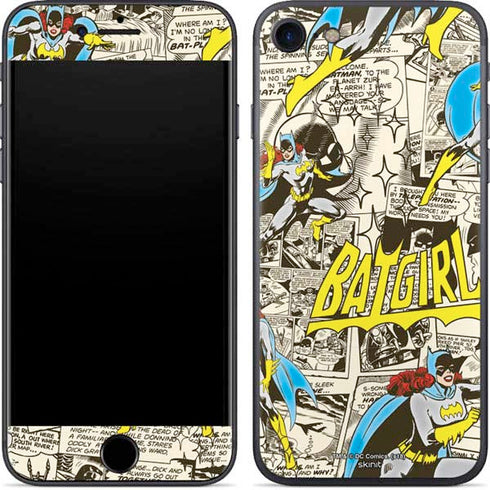 DC Comics Batman Batgirl Vintage Action pose pattern iPhone 8 Skin