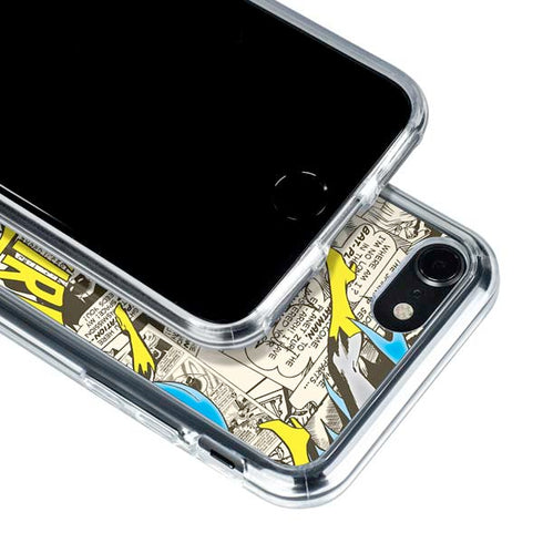 DC Comics Batman Batgirl Vintage Action pose pattern iPhone SE (2nd & 3rd Gen) Clear Case