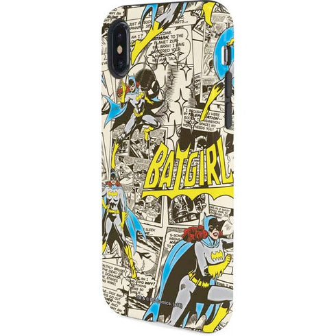 DC Comics Batman Batgirl Vintage Action pose pattern iPhone X Pro Case