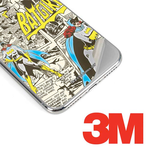 DC Comics Batman Batgirl Vintage Action pose pattern iPhone X Skin