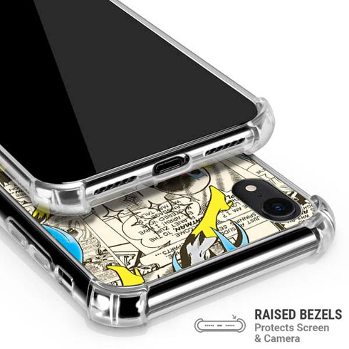 DC Comics Batman Batgirl Vintage Action pose pattern iPhone XR Clear Case