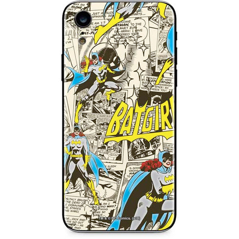 DC Comics Batman Batgirl Vintage Action pose pattern iPhone XR Skin