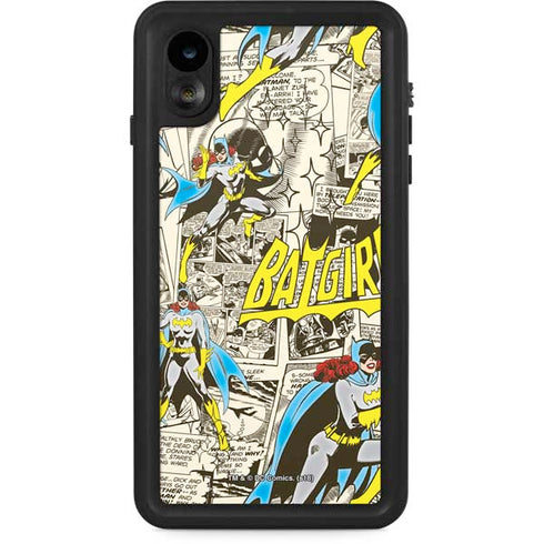 DC Comics Batman Batgirl Vintage Action pose pattern iPhone XR Waterproof Case