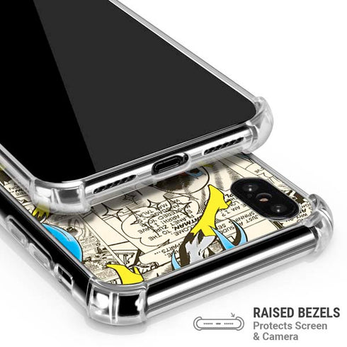 DC Comics Batman Batgirl Vintage Action pose pattern iPhone XS Max Clear Case