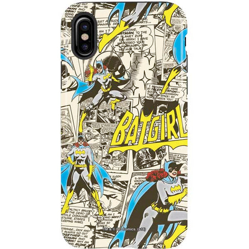 DC Comics Batman Batgirl Vintage Action pose pattern iPhone XS Pro Case
