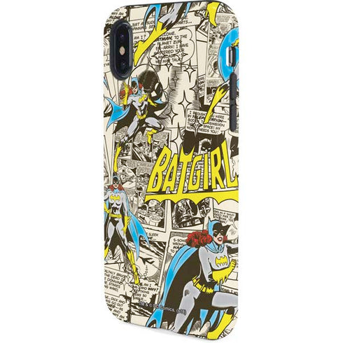 DC Comics Batman Batgirl Vintage Action pose pattern iPhone XS Pro Case
