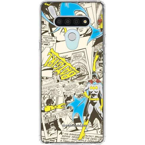 DC Comics Batman Batgirl Vintage Action pose pattern LG Stylo 6 Clear Case