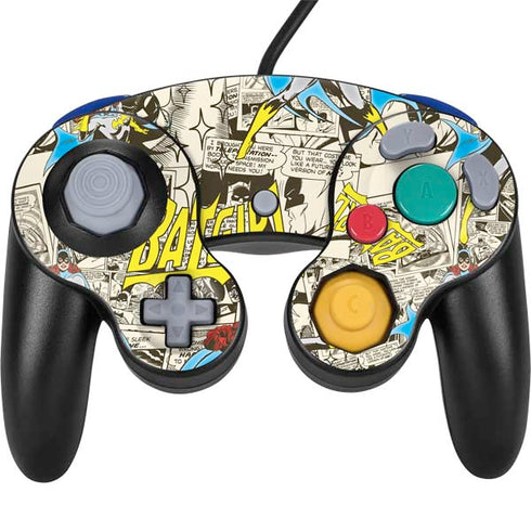 DC Comics Batman Batgirl Vintage Action pose pattern Nintendo GameCube Controller Skin