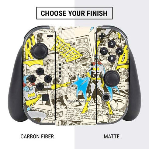 DC Comics Batman Batgirl Vintage Action pose pattern Nintendo Switch Bundle Skin