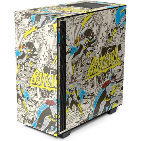 DC Comics Batman Batgirl Vintage Action pose pattern NZXT H510 Compact ATX Mid-Tower Case Skin