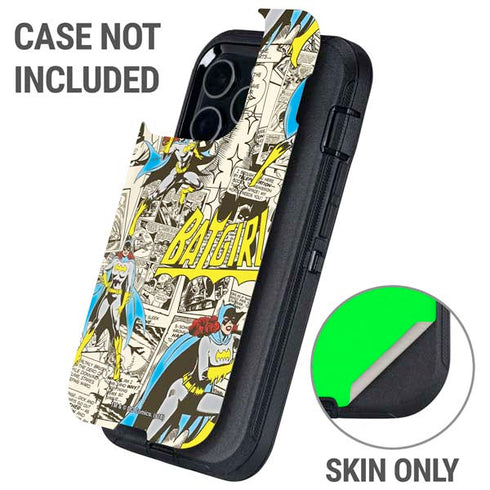 DC Comics Batman Batgirl Vintage Action pose pattern Otterbox Defender iPhone Skin
