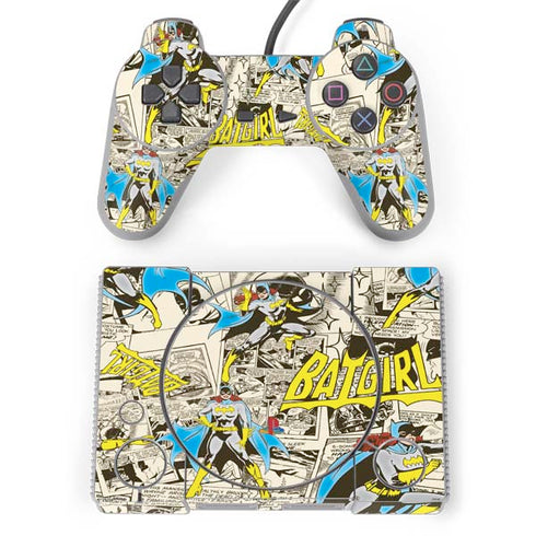 DC Comics Batman Batgirl Vintage Action pose pattern PlayStation Classic Bundle Skin