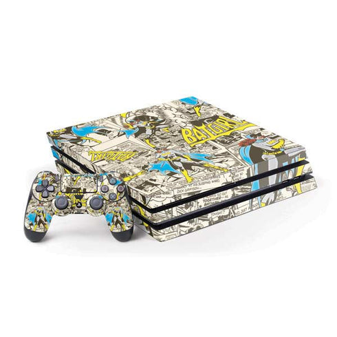DC Comics Batman Batgirl Vintage Action pose pattern PS4 Pro Bundle Skin