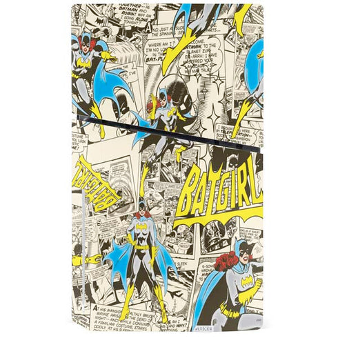 DC Comics Batman Batgirl Vintage Action pose pattern PS5 Slim Disk Console Skin