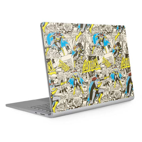 DC Comics Batman Batgirl Vintage Action pose pattern Surface Book 2 15in Skin