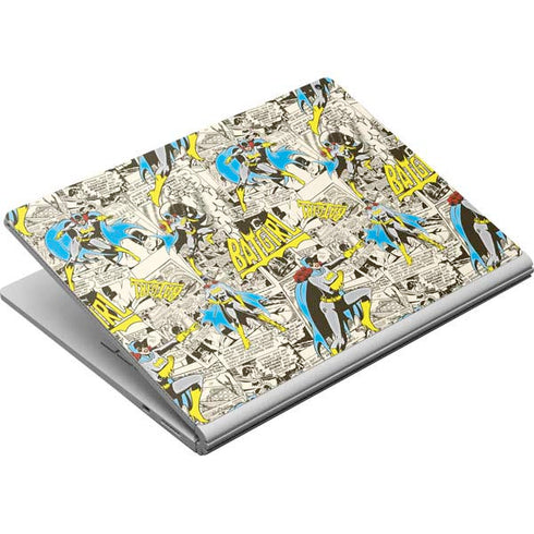 DC Comics Batman Batgirl Vintage Action pose pattern Surface Book Skin