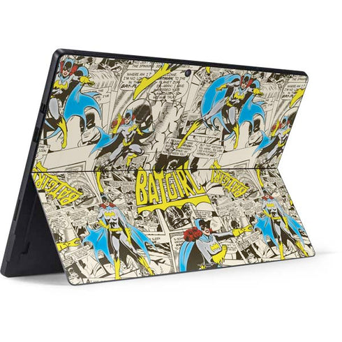 DC Comics Batman Batgirl Vintage Action pose pattern Surface Pro 7 Skin