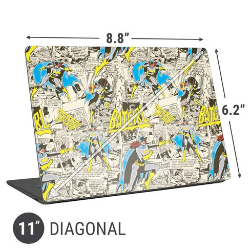 DC Comics Batman Batgirl Vintage Action pose pattern Universal Laptop 11in (8.8 x 6.2in) Skin