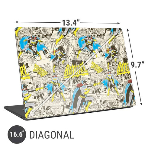 DC Comics Batman Batgirl Vintage Action pose pattern Universal Laptop 16.6in (13.4 x 9.7in) Skin