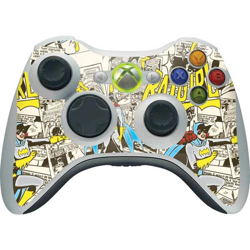 DC Comics Batman Batgirl Vintage Action pose pattern Xbox 360 Wireless Controller Skin