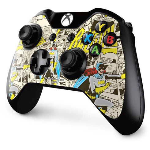 DC Comics Batman Batgirl Vintage Action pose pattern Xbox One Controller Skin