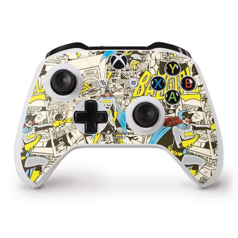 DC Comics Batman Batgirl Vintage Action pose pattern Xbox One S Controller Skin