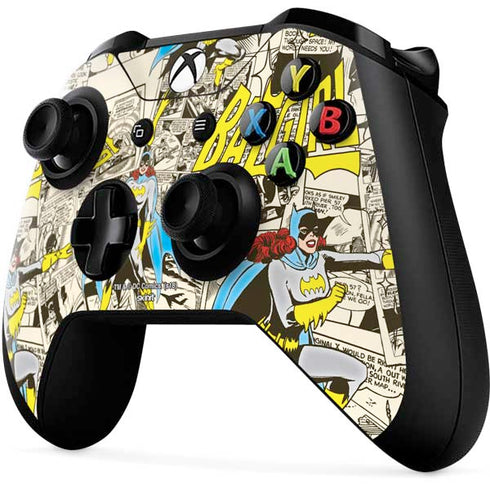DC Comics Batman Batgirl Vintage Action pose pattern Xbox One X Controller Skin