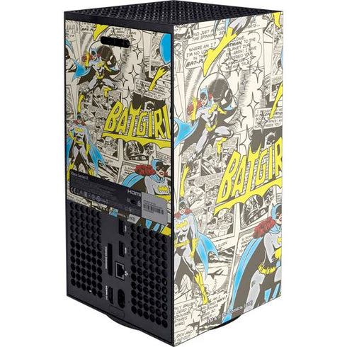 DC Comics Batman Batgirl Vintage Action pose pattern Xbox Series X Console Skin