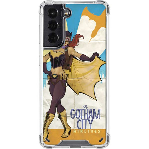 DC Comics Bombshells Batgirl- Fly Gotham City Airlines Galaxy S21 5G Clear Case