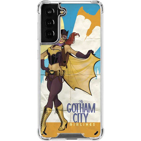 DC Comics Bombshells Batgirl- Fly Gotham City Airlines Galaxy S21 Plus 5G Clear Case