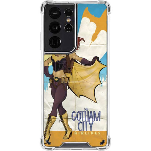DC Comics Bombshells Batgirl- Fly Gotham City Airlines Galaxy S21 Ultra 5G Clear Case