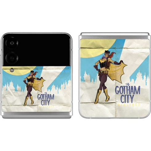 DC Comics Bombshells Batgirl- Fly Gotham City Airlines Galaxy Z Flip4 5G Skin