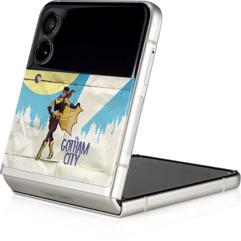 DC Comics Bombshells Batgirl- Fly Gotham City Airlines Galaxy Z Flip4 5G Skin