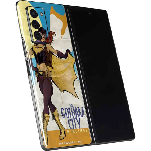 DC Comics Bombshells Batgirl- Fly Gotham City Airlines Galaxy Z Fold2 5G Skin