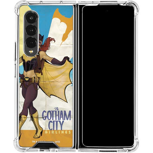 DC Comics Bombshells Batgirl- Fly Gotham City Airlines Galaxy Z Fold4 5G Clear Case