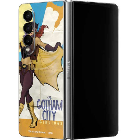 DC Comics Bombshells Batgirl- Fly Gotham City Airlines Galaxy Z Fold4 5G Skin