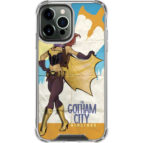 DC Comics Bombshells Batgirl- Fly Gotham City Airlines iPhone 13 Pro Max Clear Case