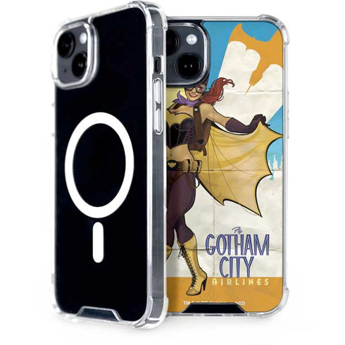 DC Comics Bombshells Batgirl- Fly Gotham City Airlines iPhone 15 Plus MagSafe Case