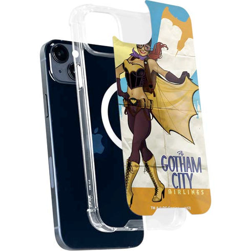 DC Comics Bombshells Batgirl- Fly Gotham City Airlines iPhone 14 Plus MagSafe Case
