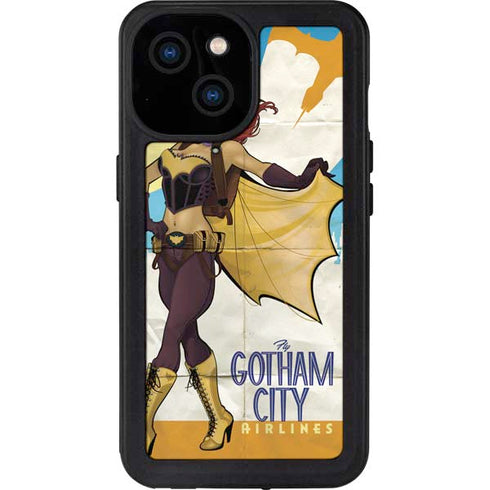 DC Comics Bombshells Batgirl- Fly Gotham City Airlines iPhone 15 Waterproof Case