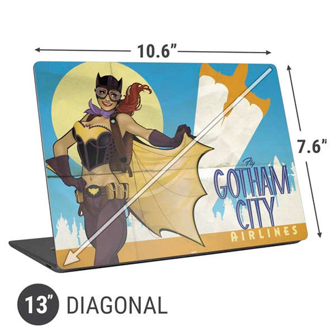 DC Comics Bombshells Batgirl- Fly Gotham City Airlines Universal Laptop 13in (10.6 x 7.6in) Skin