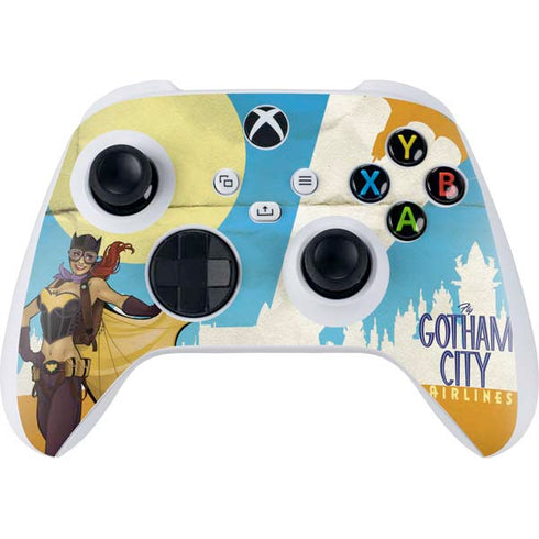 DC Comics Bombshells Batgirl- Fly Gotham City Airlines Xbox Series S Controller Skin