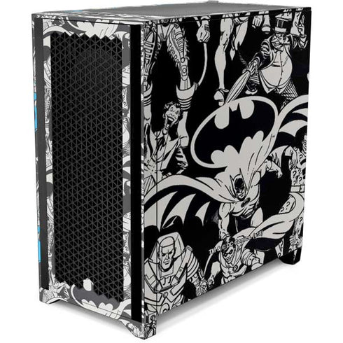 DC Comics Batman Characters Action Poses Print Corsair 4000D Tempered Glass Mid-Tower ATX Case Skin