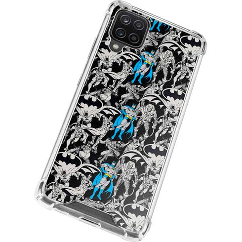 DC Comics Batman Characters Action Poses Print Galaxy A12 Clear Case