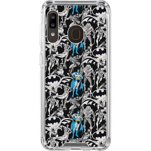 DC Comics Batman Characters Action Poses Print Galaxy A30 Clear Case