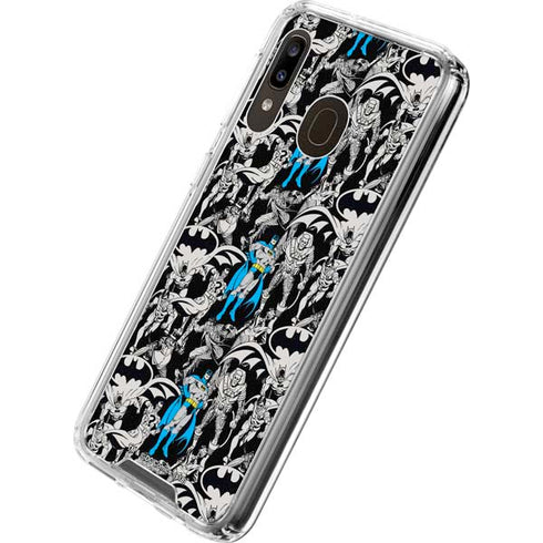 DC Comics Batman Characters Action Poses Print Galaxy A30 Clear Case