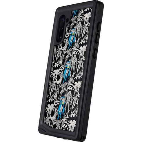 DC Comics Batman Characters Action Poses Print Galaxy Note 10 Waterproof Case