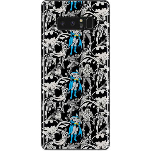 DC Comics Batman Characters Action Poses Print Galaxy Note 8 Skin