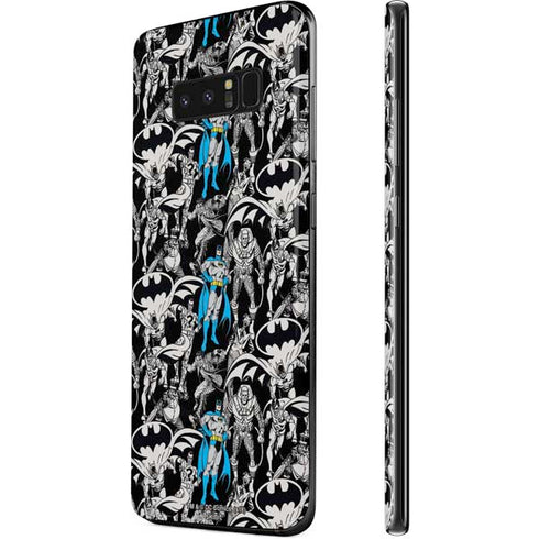 DC Comics Batman Characters Action Poses Print Galaxy Note 8 Skin